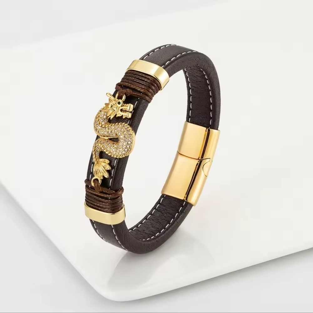 Gold and Multicolor Dragon Bracelets